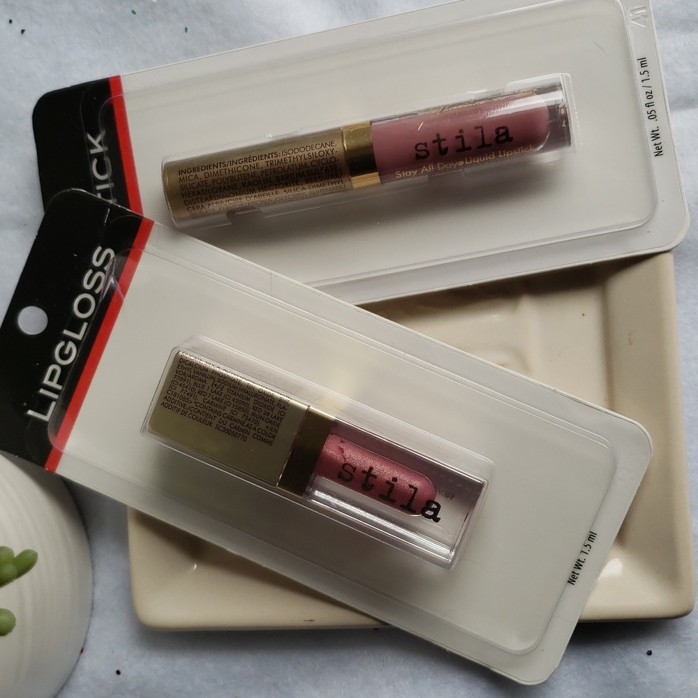Stilla Lip Gloss Synergy & Lipstick Baci Set. NIP